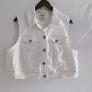 Torrid Denim Women's White Vest Jean/Denim Button Up Chest Pocket, Size 2